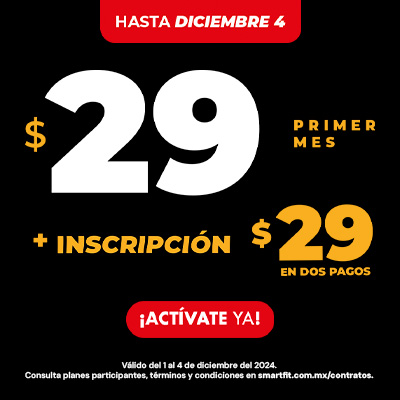 $29 en tu inscripción y primer mes 