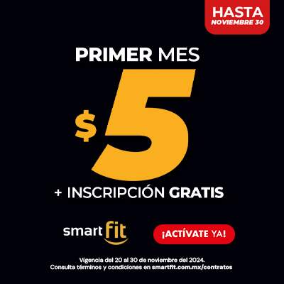 1ER MES $5 + INSCRIPCIÓN GRATIS