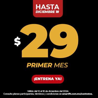 ENTRENA HOY CON 1ER MES $29