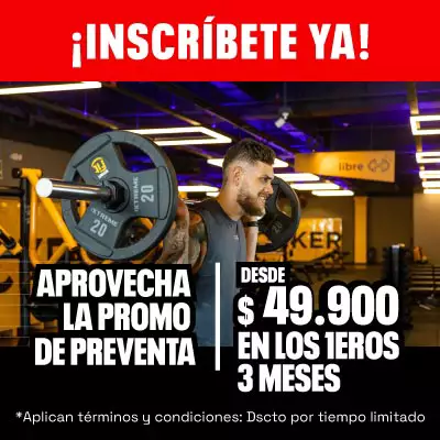 Promoción de preventa: 3 meses x $49.900c/u